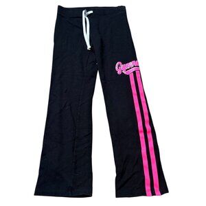Justice Girls Gymnast Sweatpants Size 10 Cotton/Polyester Blend Black & Pink